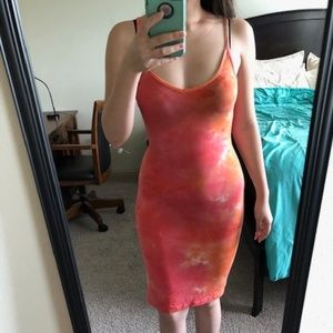 🆕🆕🆕 [F21] PINK/ORANGE TIE DYE CAMI DRESS